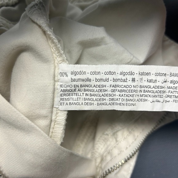 Bershka Pants Women's Small Cream Low Rise Cargo Wide Leg Utility Cotton Outdoor - Picture 5 of 15